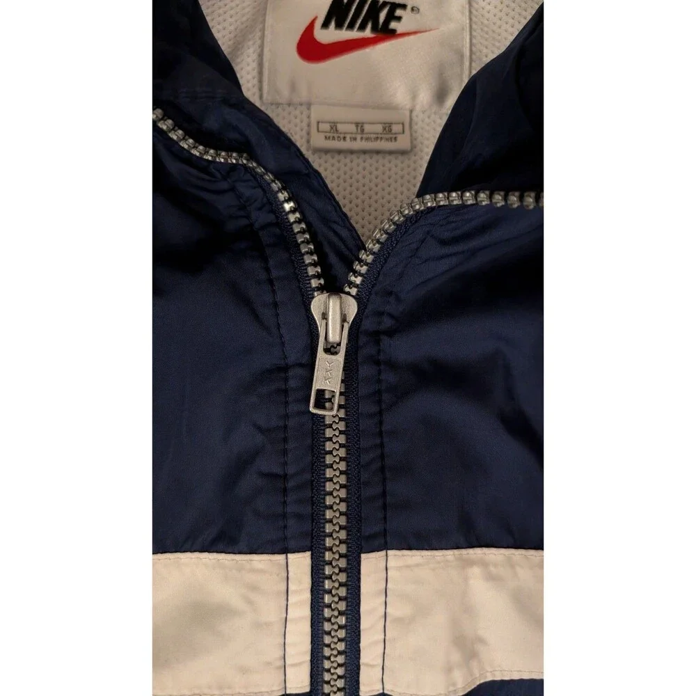 Vintage 90s NIKE Team Sports Windbreaker Parka Jacket Mens XL Long Big Logo EUC